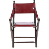 Vintage Folding Leather Chair Red: VIN CHAIR