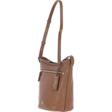 Women's Leather Shoulder Handbag Tan: 63790