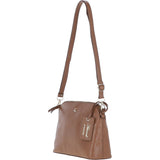 Women's Leather Shoulder Handbag Tan: 63787