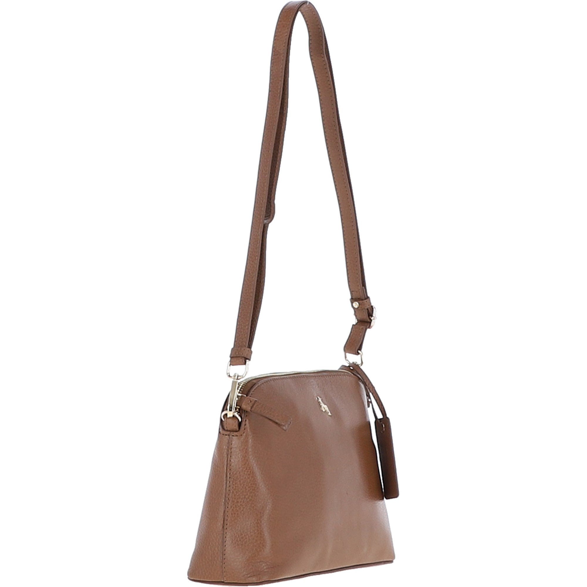 Women's Leather Shoulder Handbag Tan: 63787