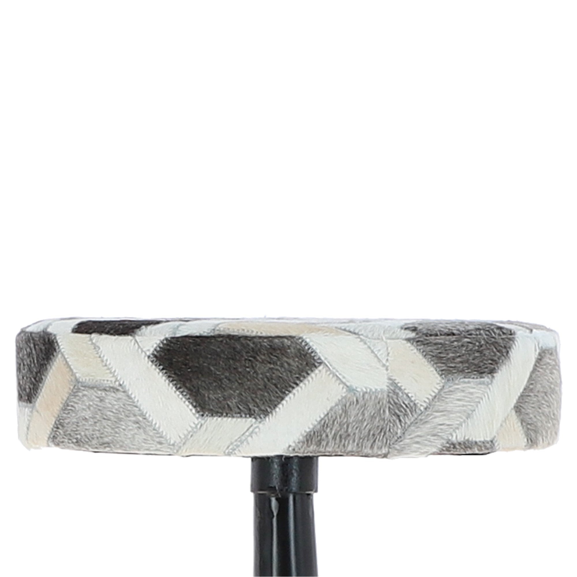 Ashwood Leather & Iron Barstool Brown/Cream/Grey M-21534