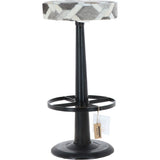 Ashwood Leather & Iron Barstool Brown/Cream/Grey M-21534