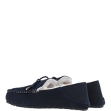 Women's Classic  Suede Sheepskin Moccasins Navy: Megan