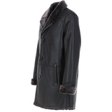 Men's Luxury Single Breasted  Sheepskin Coat Brown/brissa: KE-224