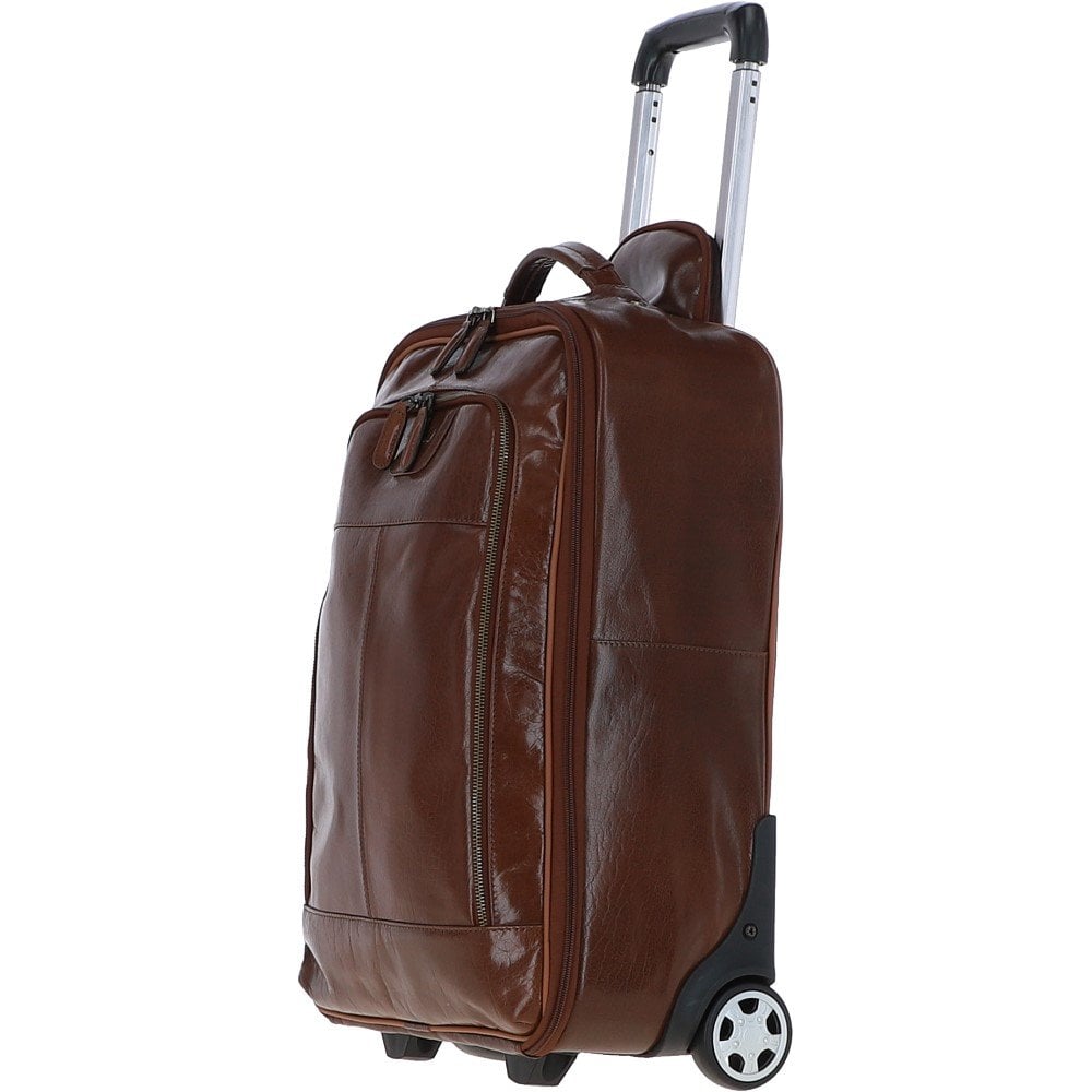 Vegetable Tanned Leather Luggage Cabin Trolley Chestnut : 89150