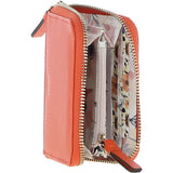 6 Card RFID Protected Zip Around Leather Purse Mandarin: S-5