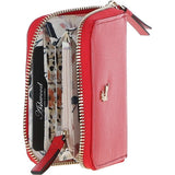 6 Card RFID Protected Zip Around Leather Purse Poppy Red: S-5