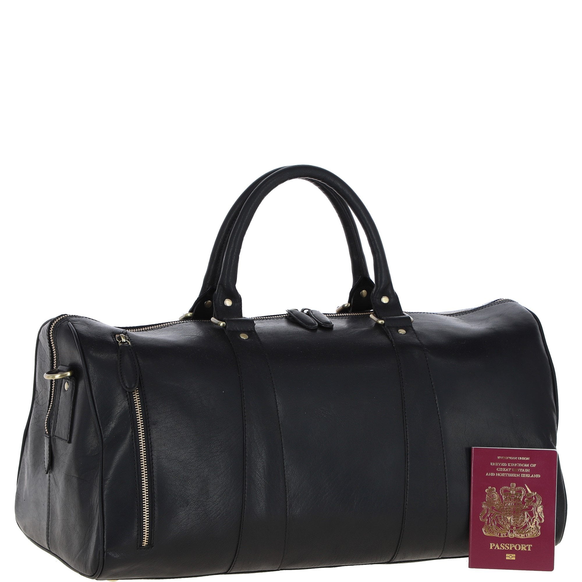 Ashwood Large Leather Holdall – Black: T-77