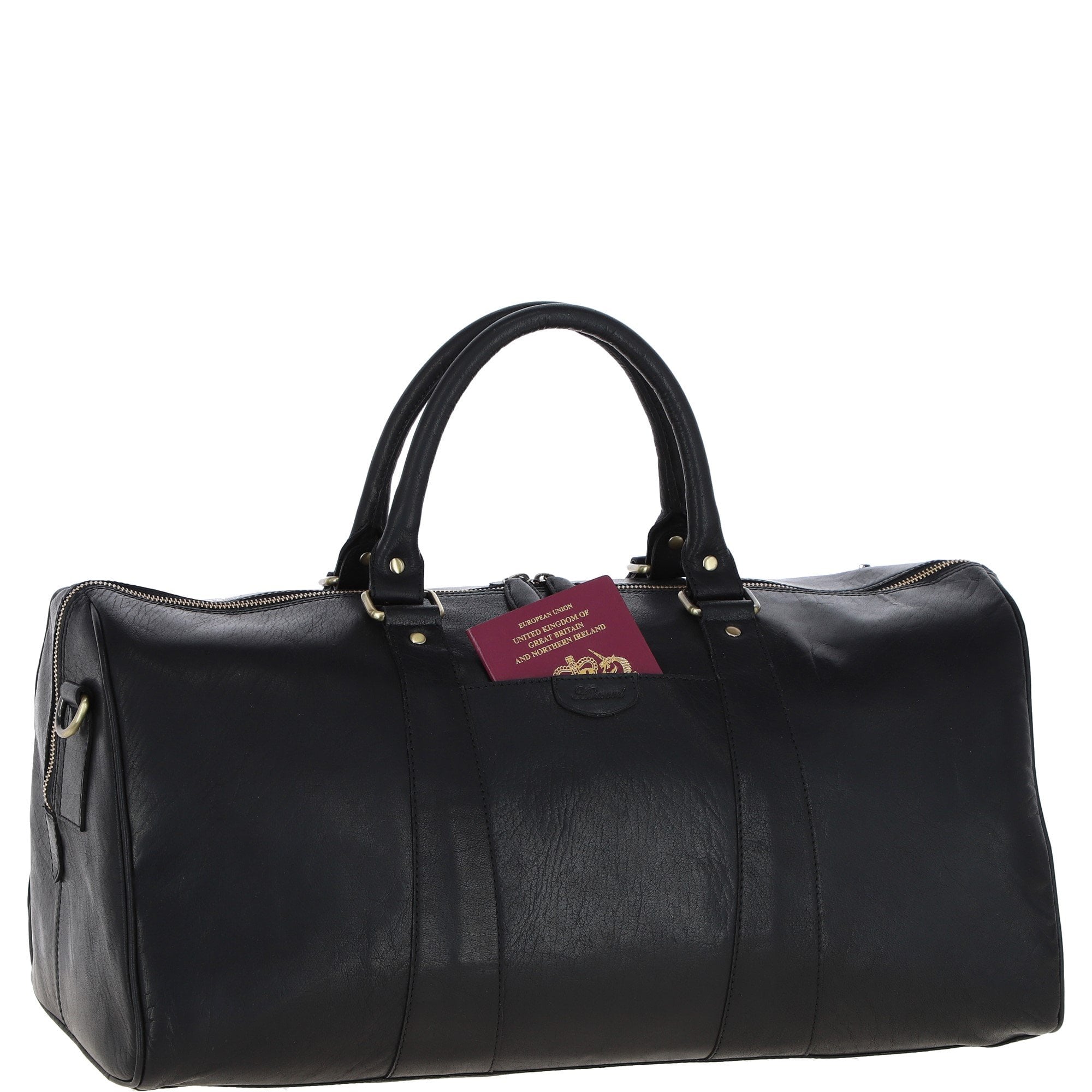 Ashwood Large Leather Holdall – Black: T-77