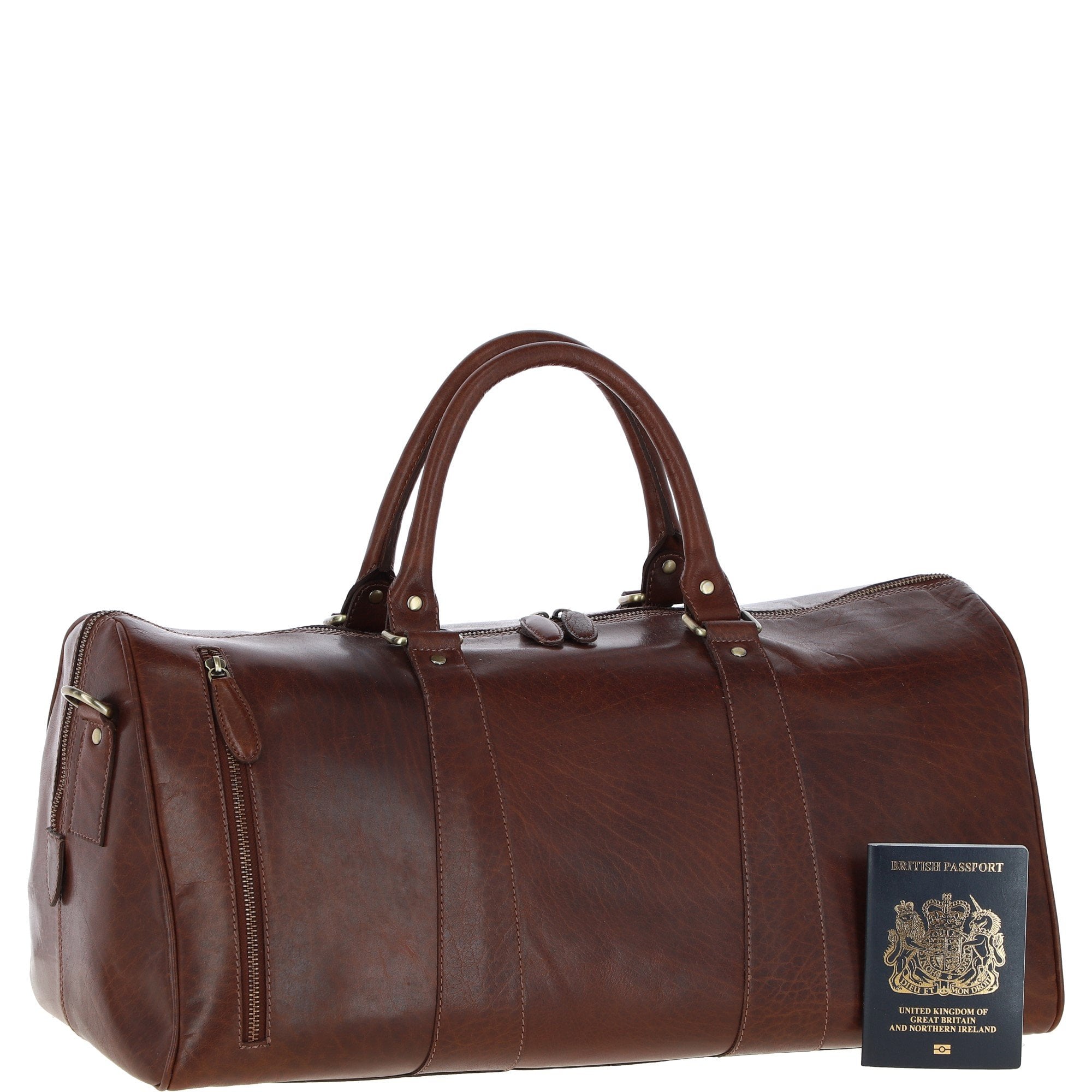 Ashwood Large Leather Holdall – Chestnut Tan: T-77