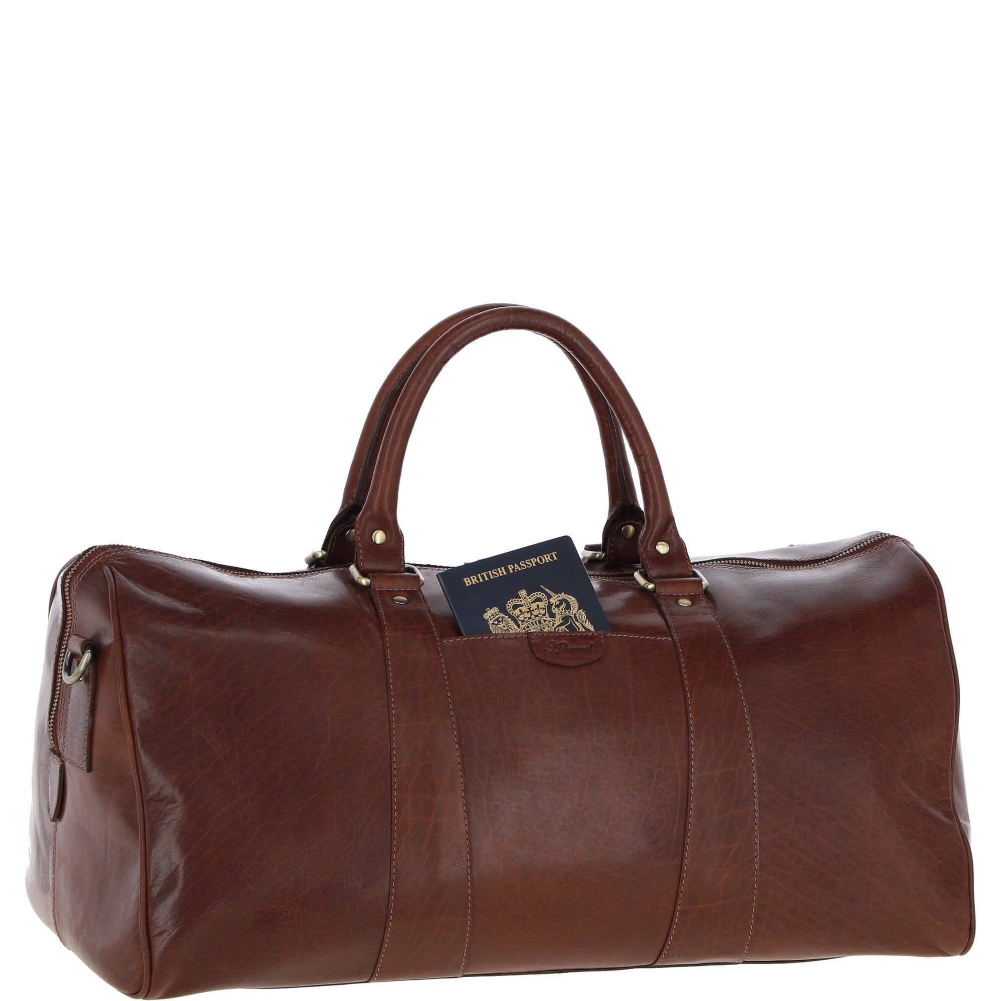 Ashwood Large Leather Holdall – Chestnut Tan: T-77