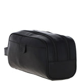 Ashwood Men’s Dual Zip Leather Washbag – Black: T-78