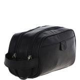 Ashwood Men’s Dual Zip Leather Washbag – Black: T-78