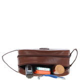 Ashwood Men’s Dual Zip Leather Washbag – Chestnut Tan: T-78