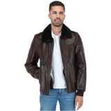Luxury  Sheepskin Pilot Jacket Brown: NCAF1