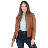 Leather Biker Jacket  Cognac: G 2131