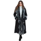 Long Length Toscana Suede Leather Coat Black: KB 270