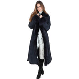 Long Length Toscana Suede Leather Coat Ocean: KB 270