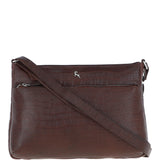 Bridge Croc Print Leather Shoulder Bag Brandy/croc: MC2