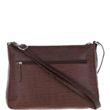 Bridge Croc Print Leather Shoulder Bag Brandy/croc: MC2