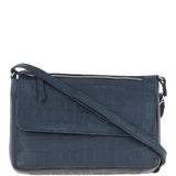 Valentina Flap Over Croc Print Real Leather Shoulder Bag Navy/croc: MC5