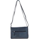 Valentina Flap Over Croc Print Real Leather Shoulder Bag Navy/croc: MC5