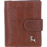 Medium Croc Print Leather Wallet Purse Cognac/croc: MC7