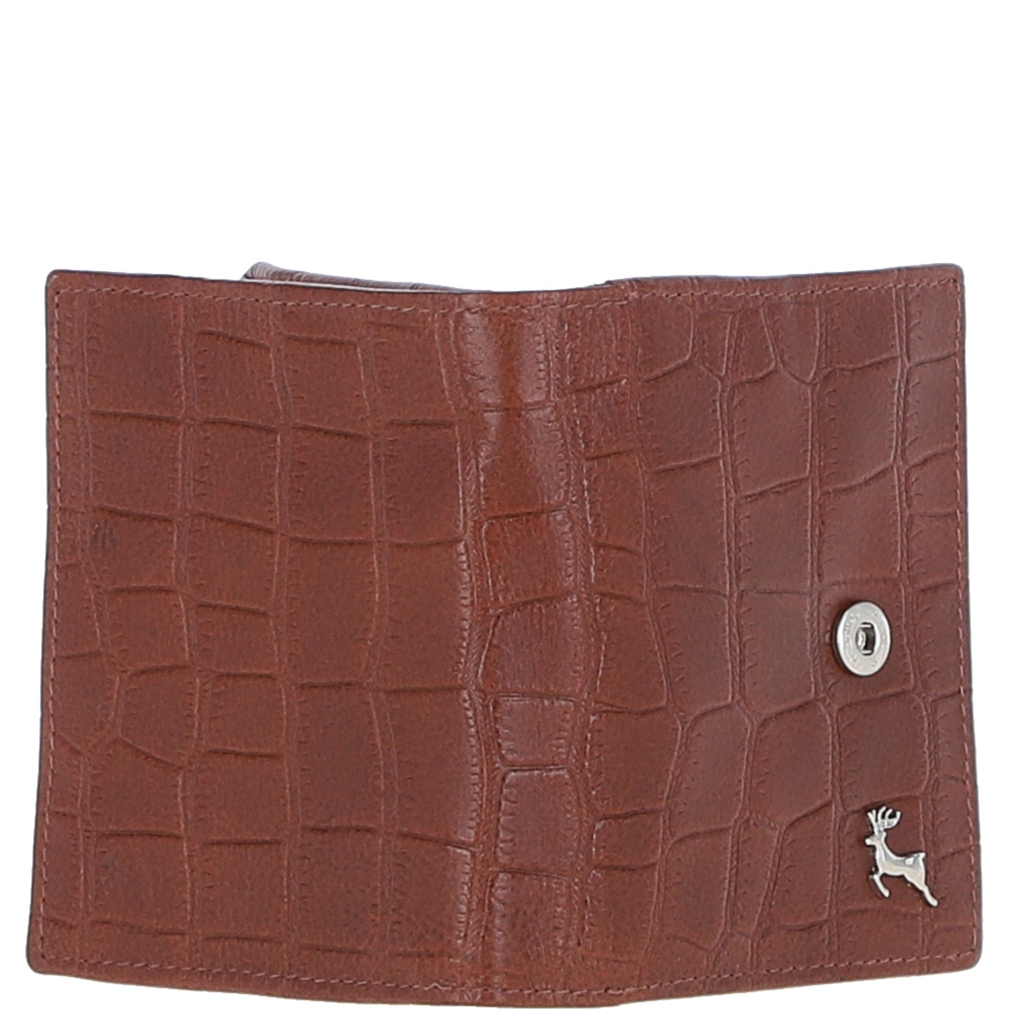 Medium Croc Print Leather Wallet Purse Cognac/croc: MC7