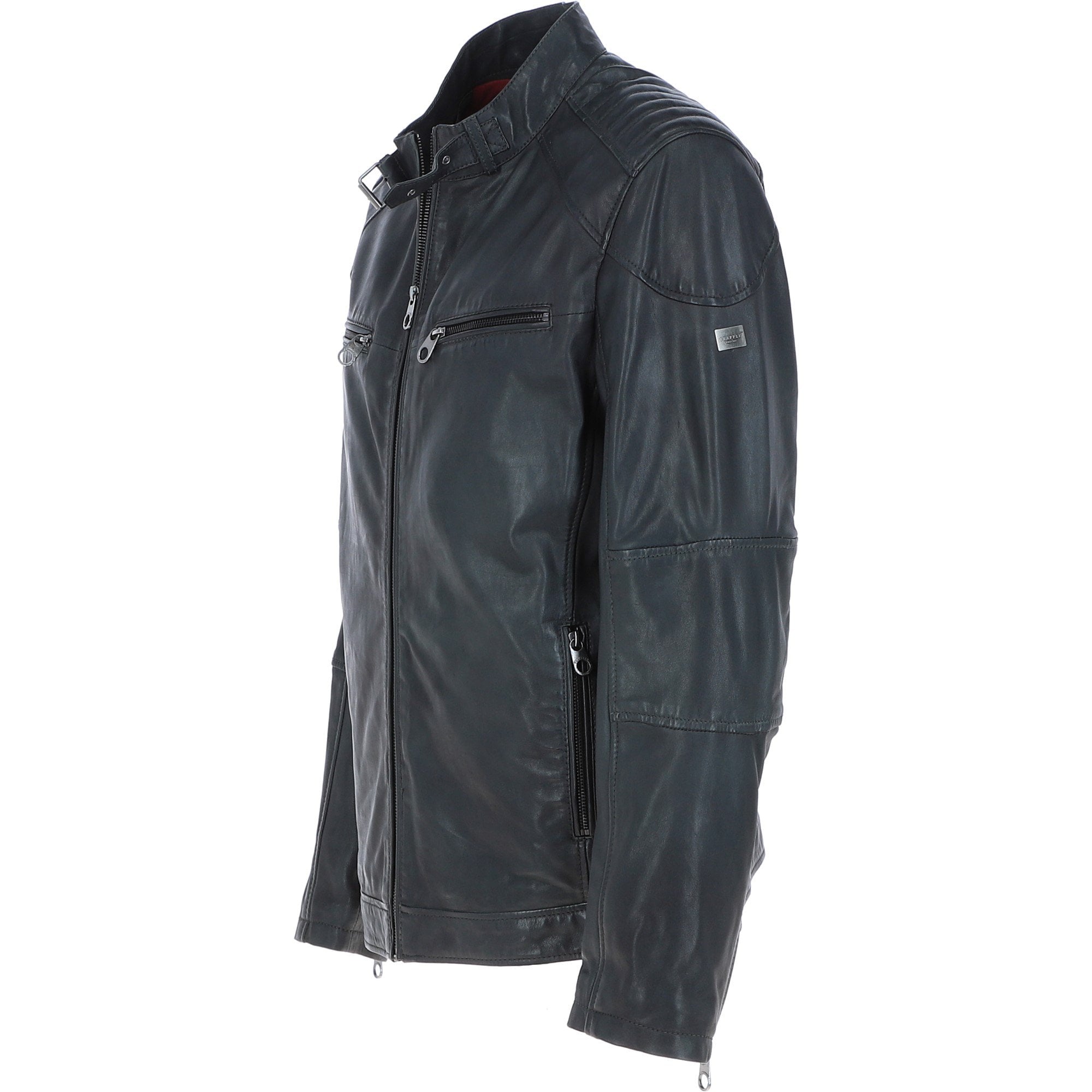 Leather Biker Jacket Charcoal: Lent 2