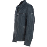 Leather Biker Jacket Midnight Navy: Lent 2