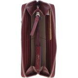8 Card Zip Around RFID Protected Large Leather Purse Wine: Z-70