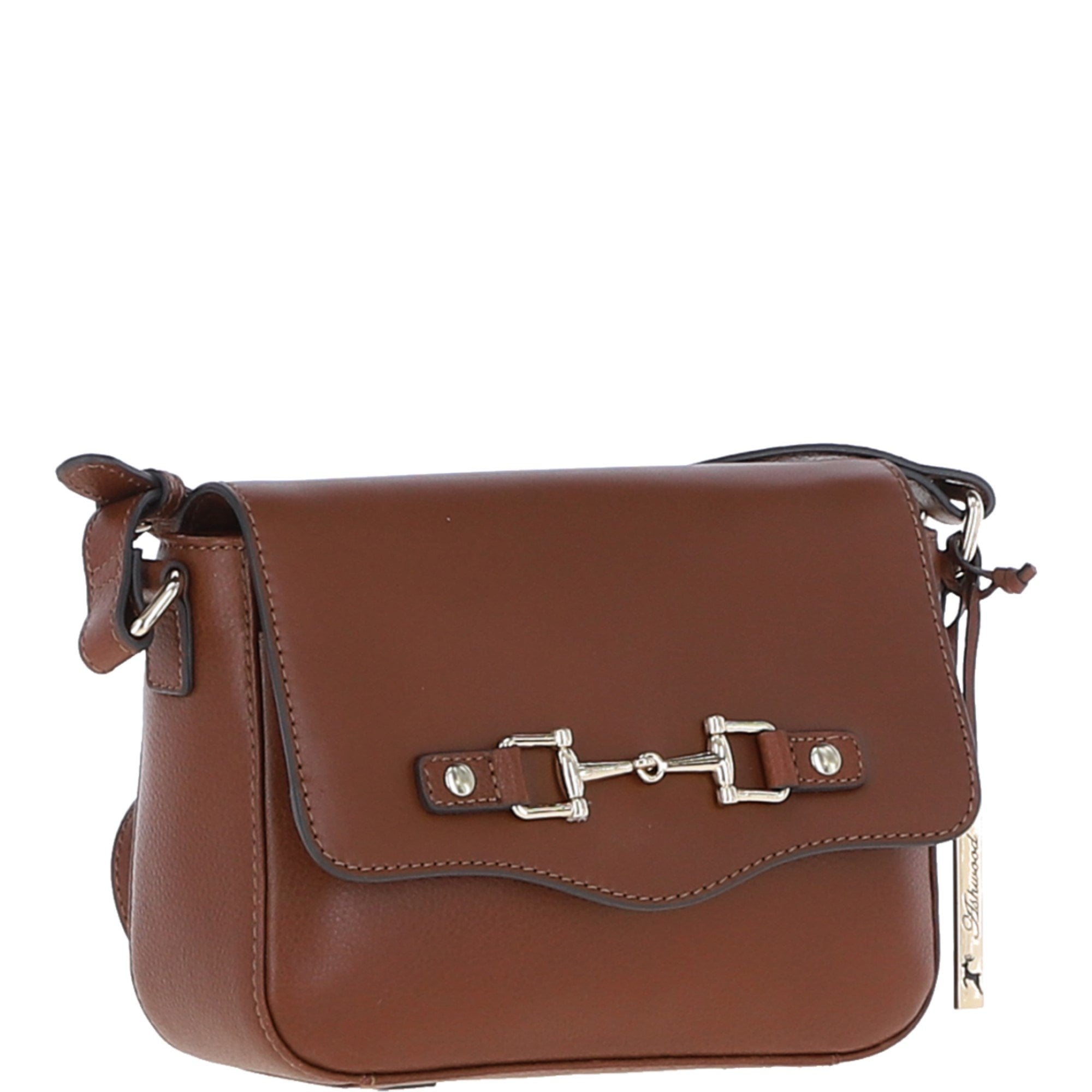 Ashwood Flap Over Leather Crossbody Bag Tan: Z-75