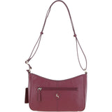 Ashwood Top Zip Leather Crossbody Bag Wine: Z-78