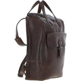 Large Waxy Leather Backpack Brown: Tommy