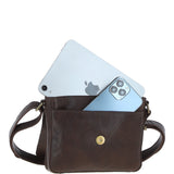 Aswood Leather Crossbody Bag  Brown: Dom