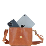 Aswood Leather Crossbody Bag Tan: Dom