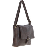 Ashwood Waxy Leather Messenger Bag Brown: David