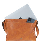 Ashwood Waxy Leather Messenger Bag Tan: David