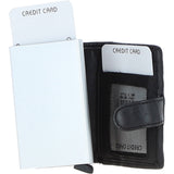 Ashwood Metal & Leather Card Wallet Black: D-10 W