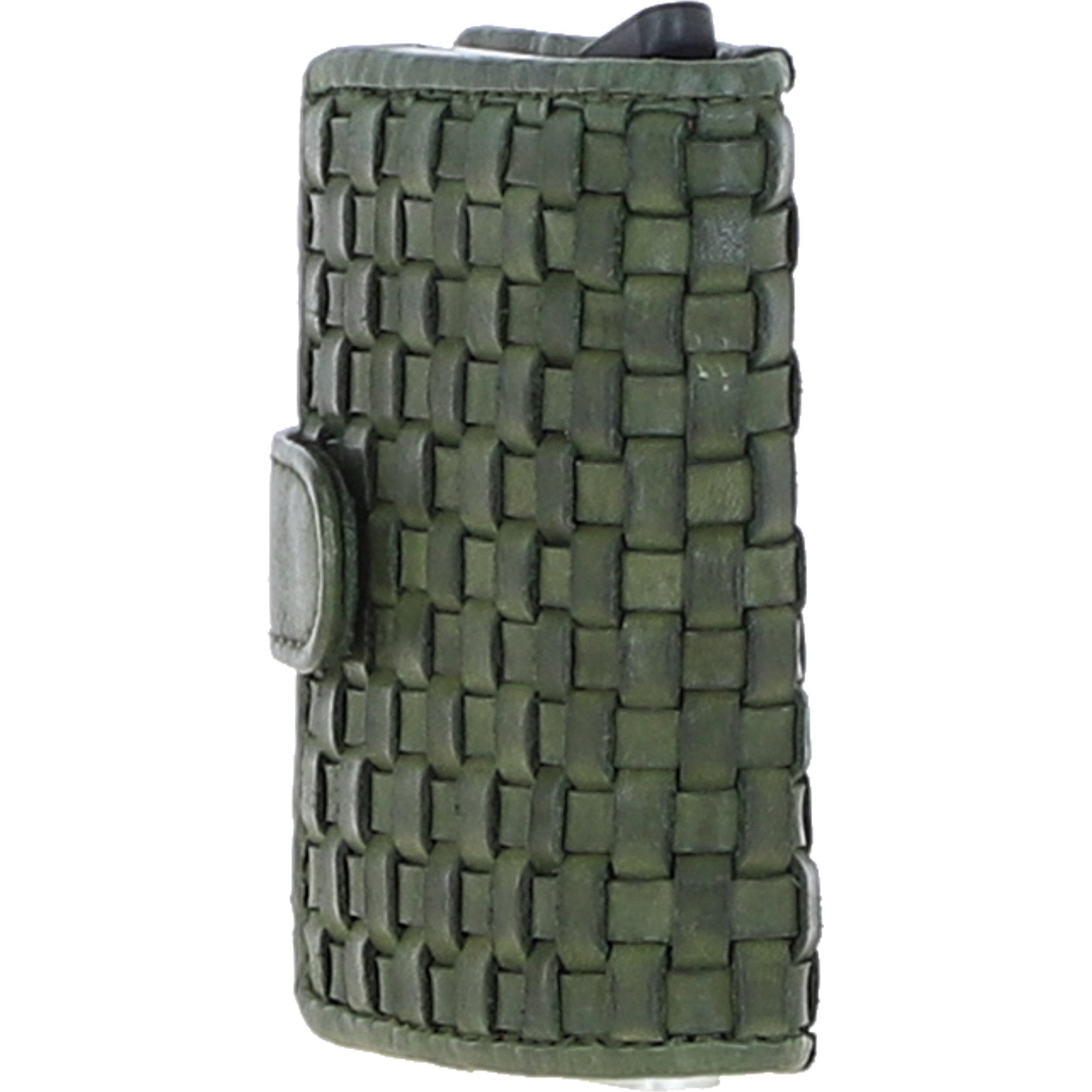 Ashwood Metal & Leather Card Wallet Green: D-10 W