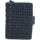 Ashwood Metal & Leather Card Wallet Navy: D-10 W