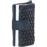 Ashwood Metal & Leather Card Wallet Navy: D-10 W