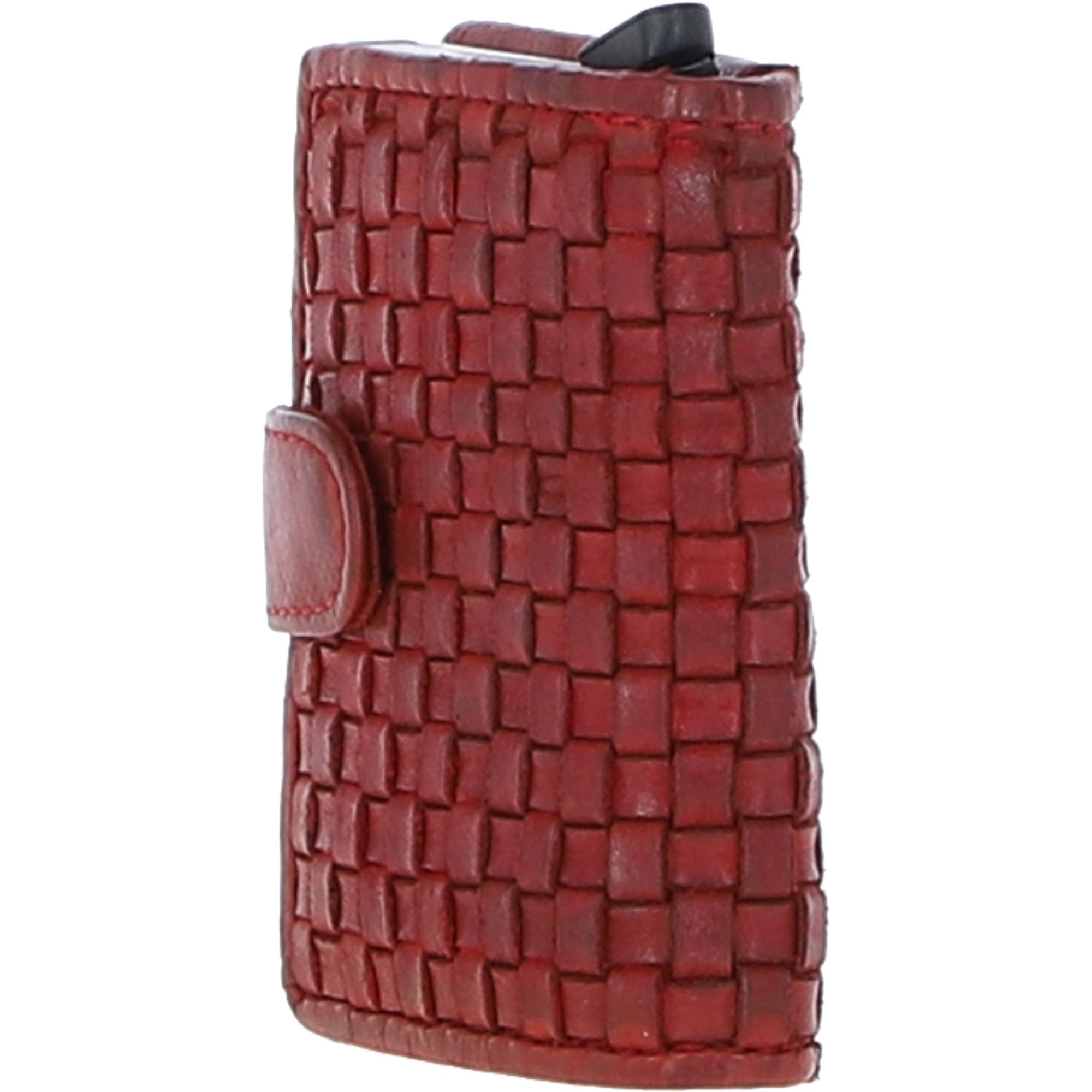Ashwood Metal & Leather Card Wallet Red: D-10 W