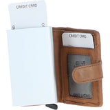 Ashwood Metal & Leather Card Wallet Taupe: D-10 W
