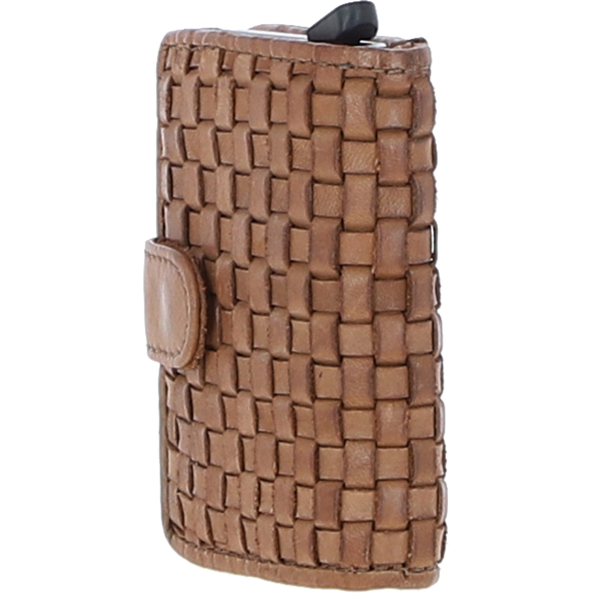 Ashwood Metal & Leather Card Wallet Taupe: D-10 W
