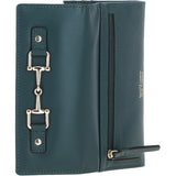 7 Card RFID Protected Large Leather Purse Green: Z-79