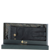 Men's Leather Gloves Black/grey: GB-525