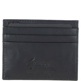 Leather Card Holder & Key Ring Gift Set Black/grey/red: GB-302-GS