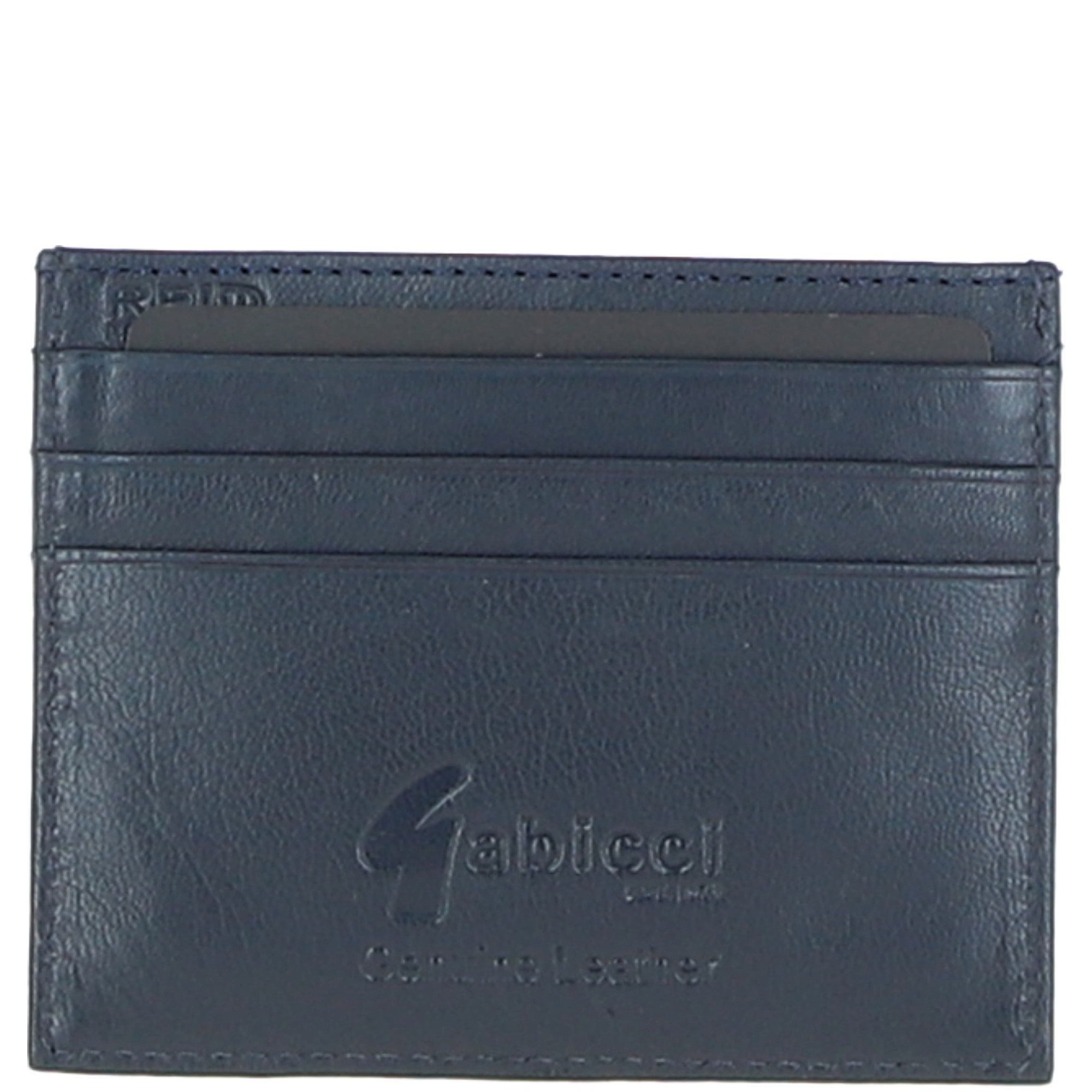 Leather Card Holder & Key Ring Gift Set Navy/pink/blue: GB-302-GS