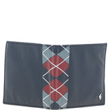 Leather Classic 8 Card Billfold Wallet Navy/grey/red: GB-156-AP
